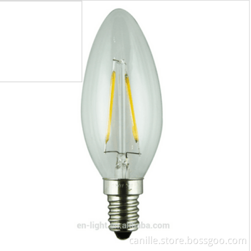 LED filament candle lamp 1W for indoor decorative